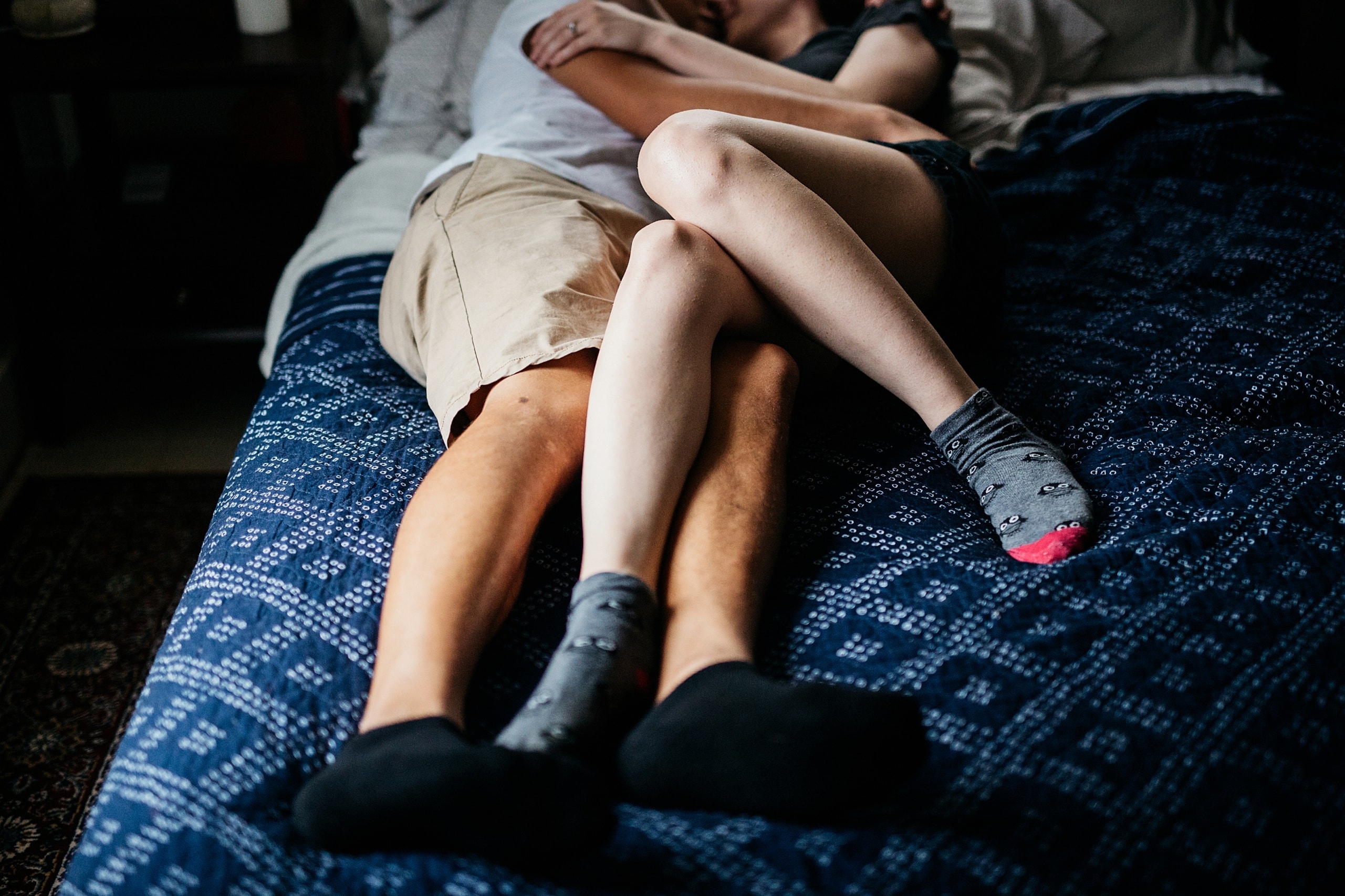 Cozy in home engagement session